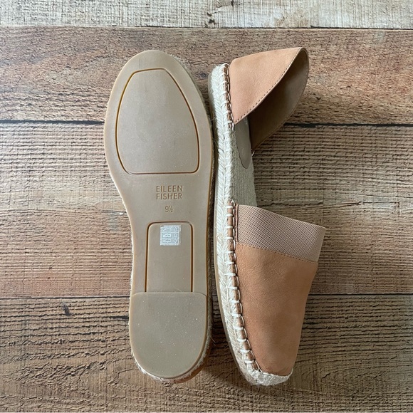 Eileen Fisher Lady Nubuck Slip On Leather Espadrille Flat Shoes 9.5 - Picture 5 of 5